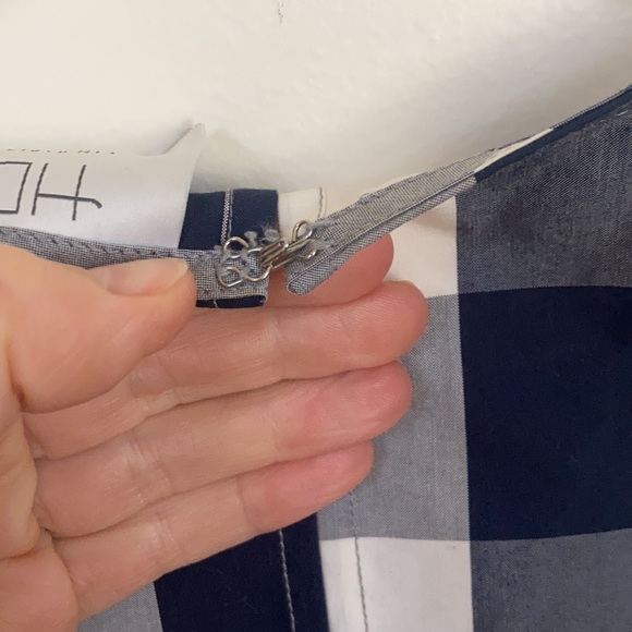 Anthropologie navy  checked, sleeveless top - Picture 6 of 10